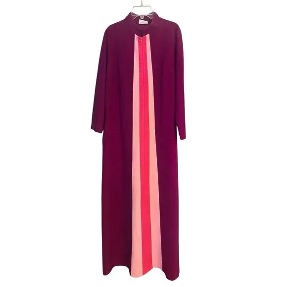 JCPenny Zip front robe Sz MW 1 Side Pocket Shades Of Pink Vintage 70-80’s Vibes - Picture 13 of 13
